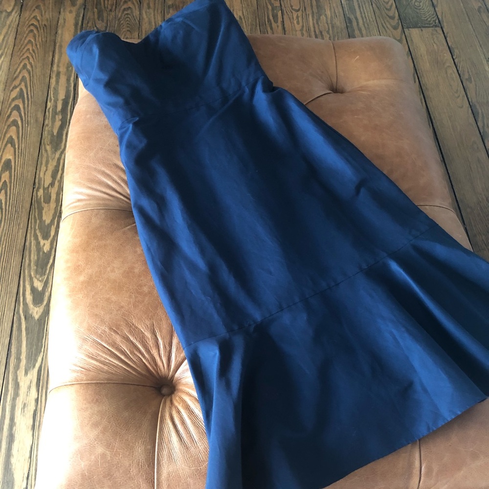 NWT J Crew Navy Strapless 4T Ruffle Hem Dress